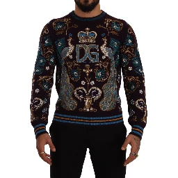 Bordeaux Cashmere DG Crown Embroidered Sweater