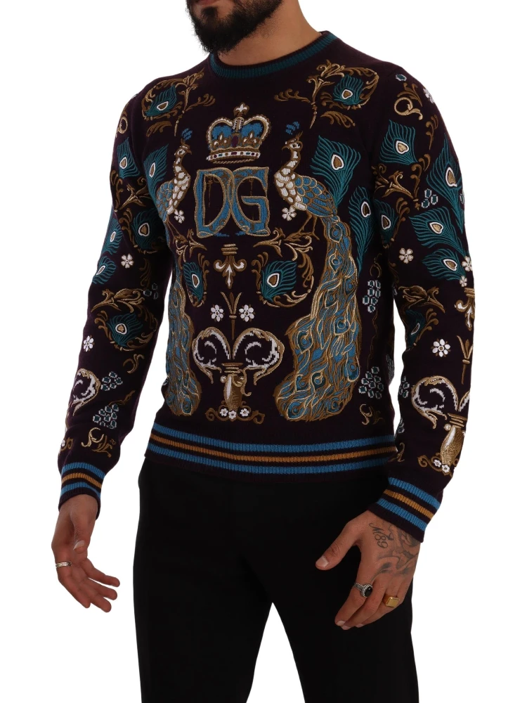 Bordeaux Cashmere DG Crown Embroidered Sweater alternative
