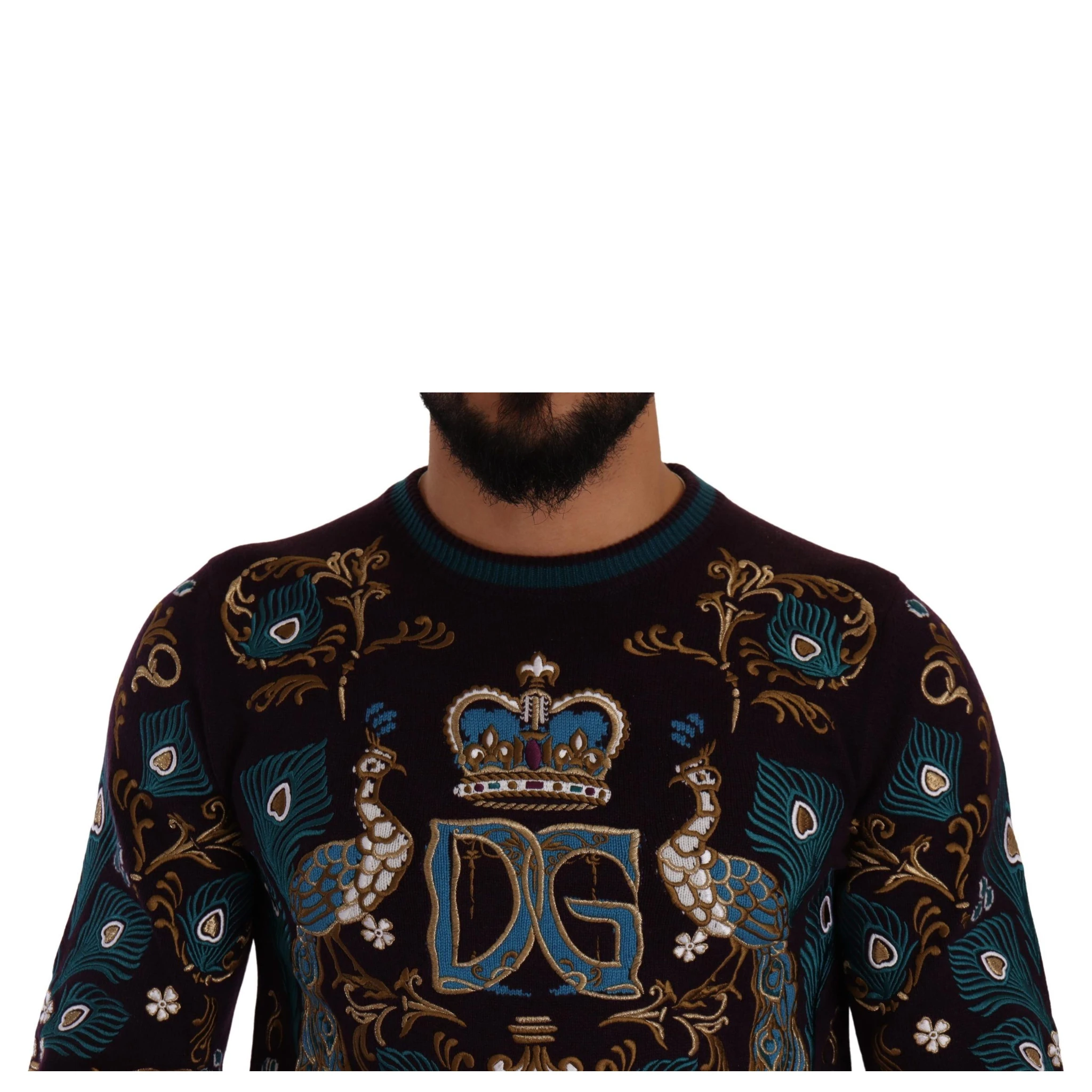 Bordeaux Cashmere DG Crown Embroidered Sweater