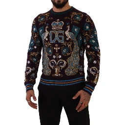 Bordeaux Cashmere DG Crown Embroidered Sweater