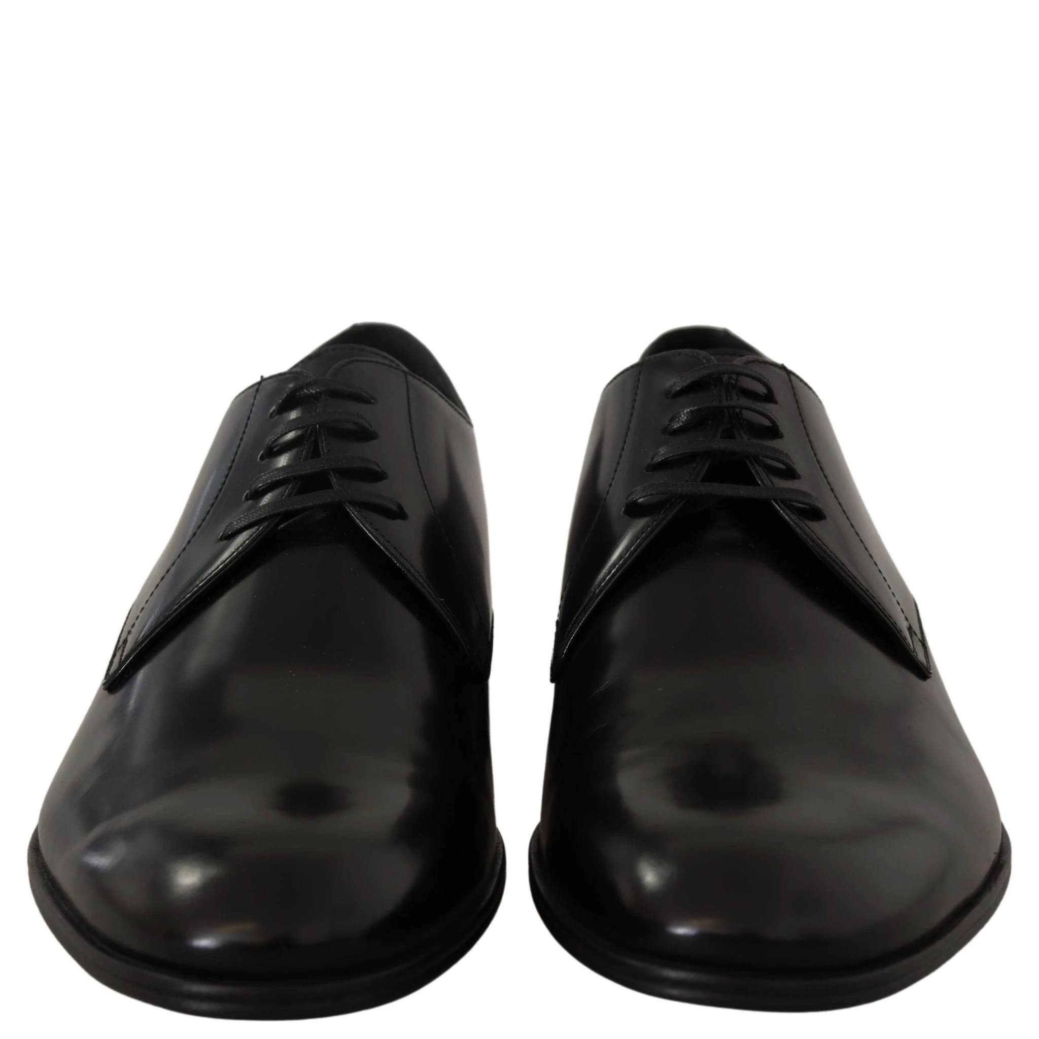 Black Leather Lace Up Formal Derby Shoes