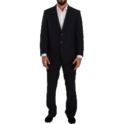 Blue Polyester Single Breasted Formal Suit