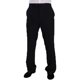 Blue Polyester Single Breasted Formal Suit