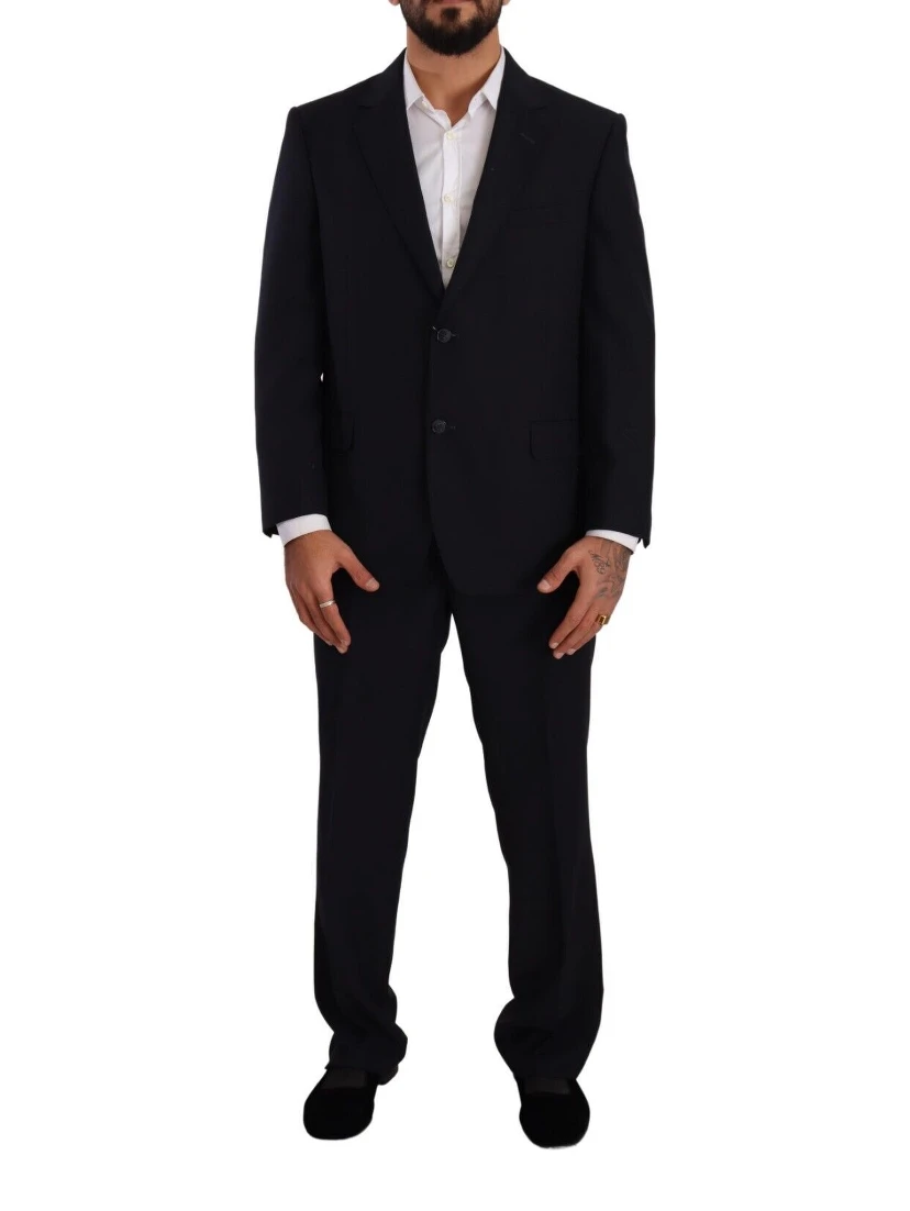 Blue Polyester Single Breasted Formal Suit