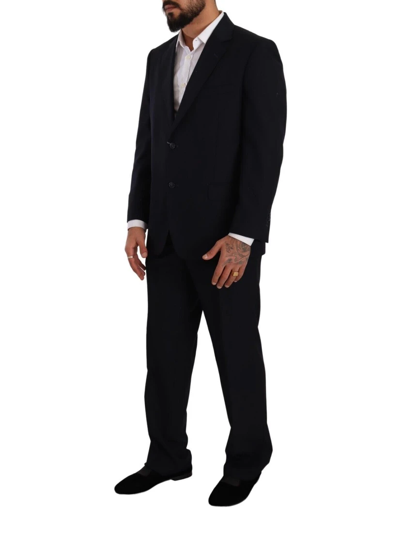 Blue Polyester Single Breasted Formal Suit