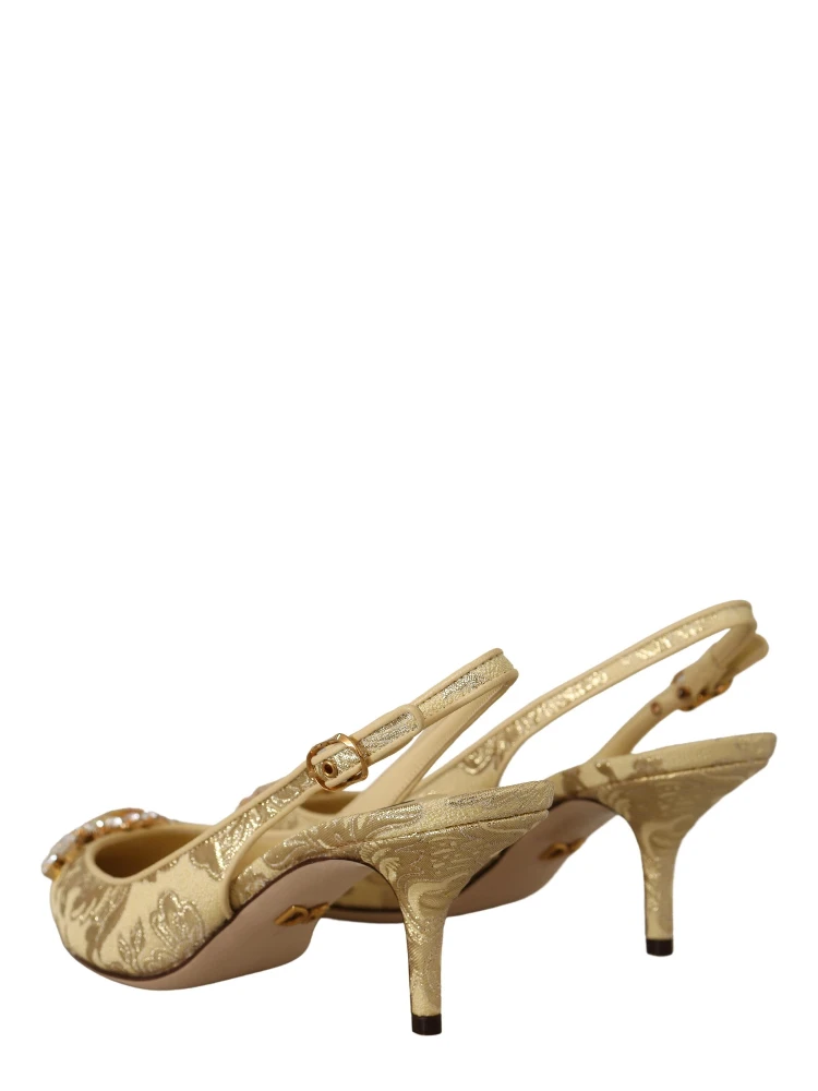 Gold Crystal Slingbacks Pumps Heels Shoes alternative