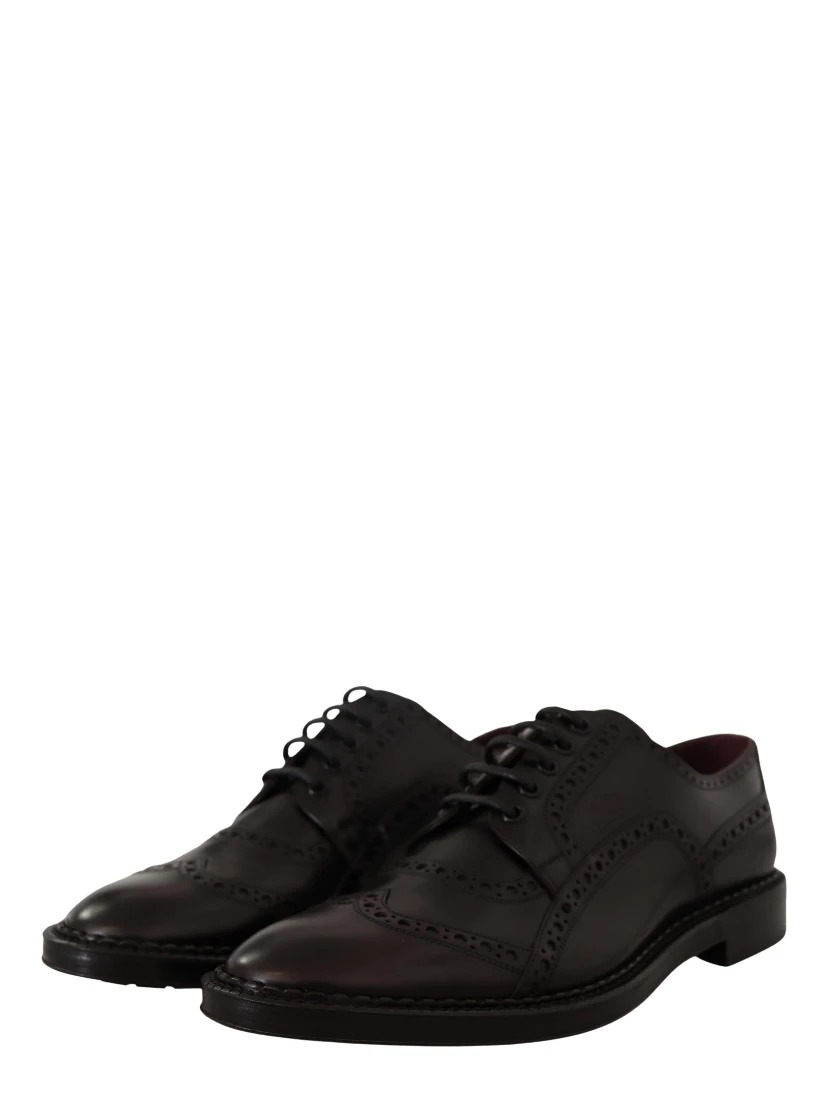 Purple Leather Oxford Wingtip Formal Shoes