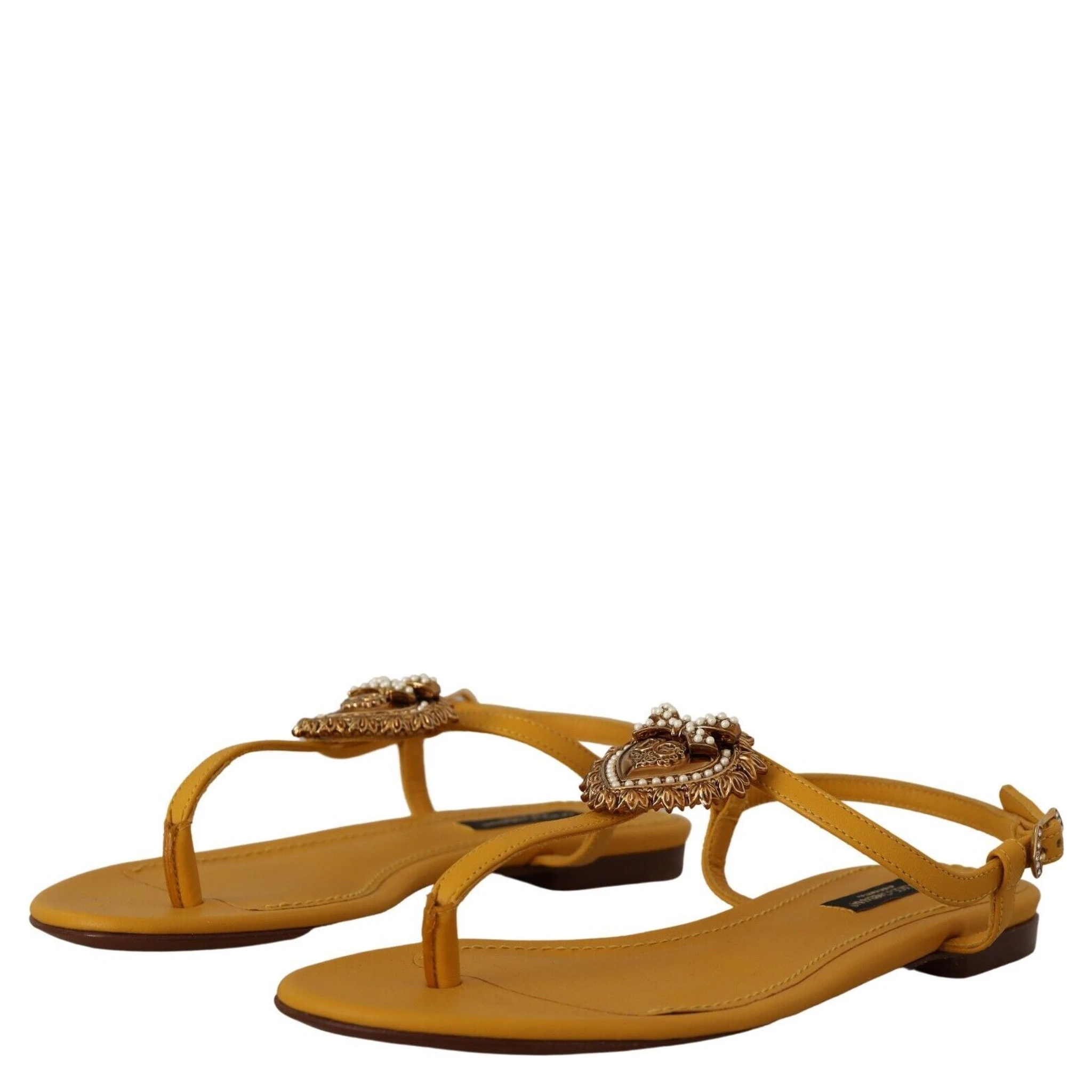 Mustard Leather Devotion Flats Sandals Shoes