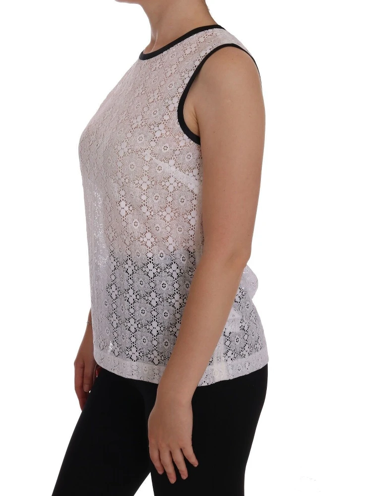 White Lace Floral Nylon Tank T-shirt alternative