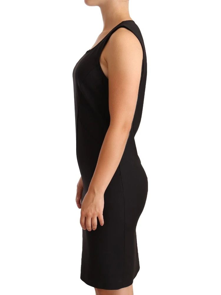 Black Cotton Blend Sleeveless Knee Length Sheath Dress alternative