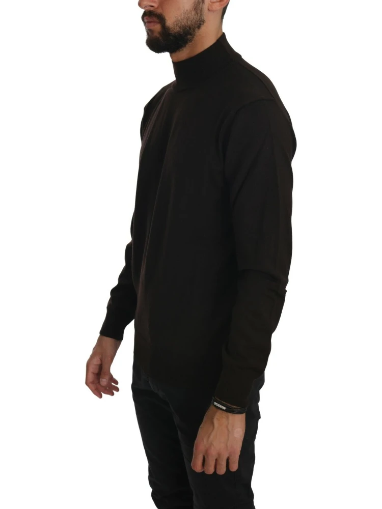 Brown Turtle Neck Pullover Wool Sweater alternative