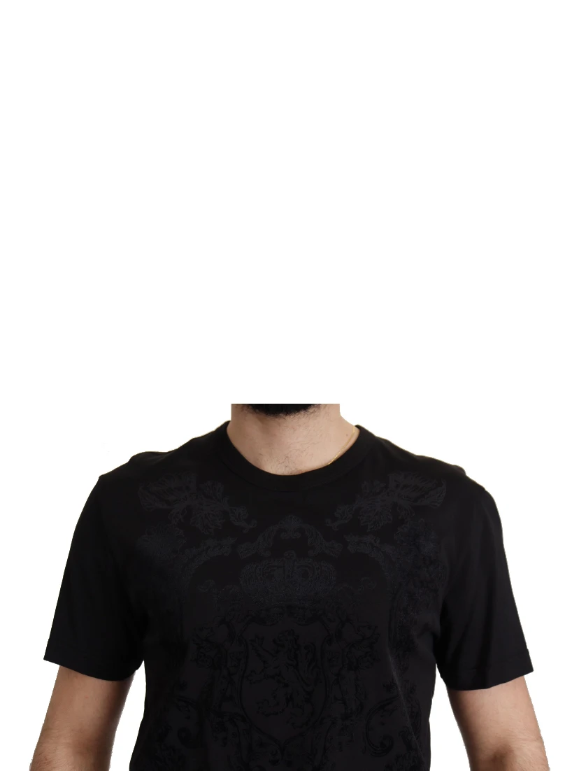Black DG Baroque Cotton Crewneck T-shirt