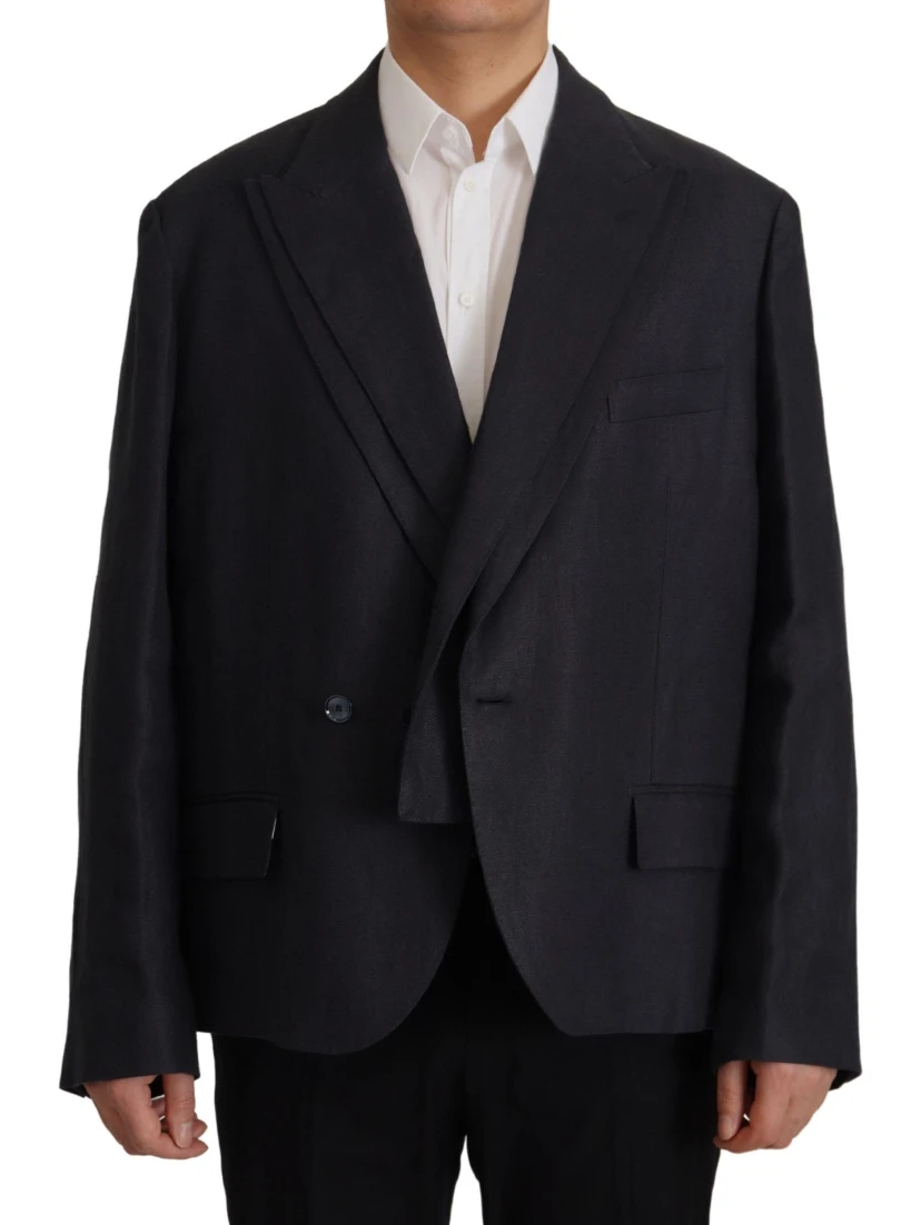 Blue Linen Formal Mens Blazer Jacket