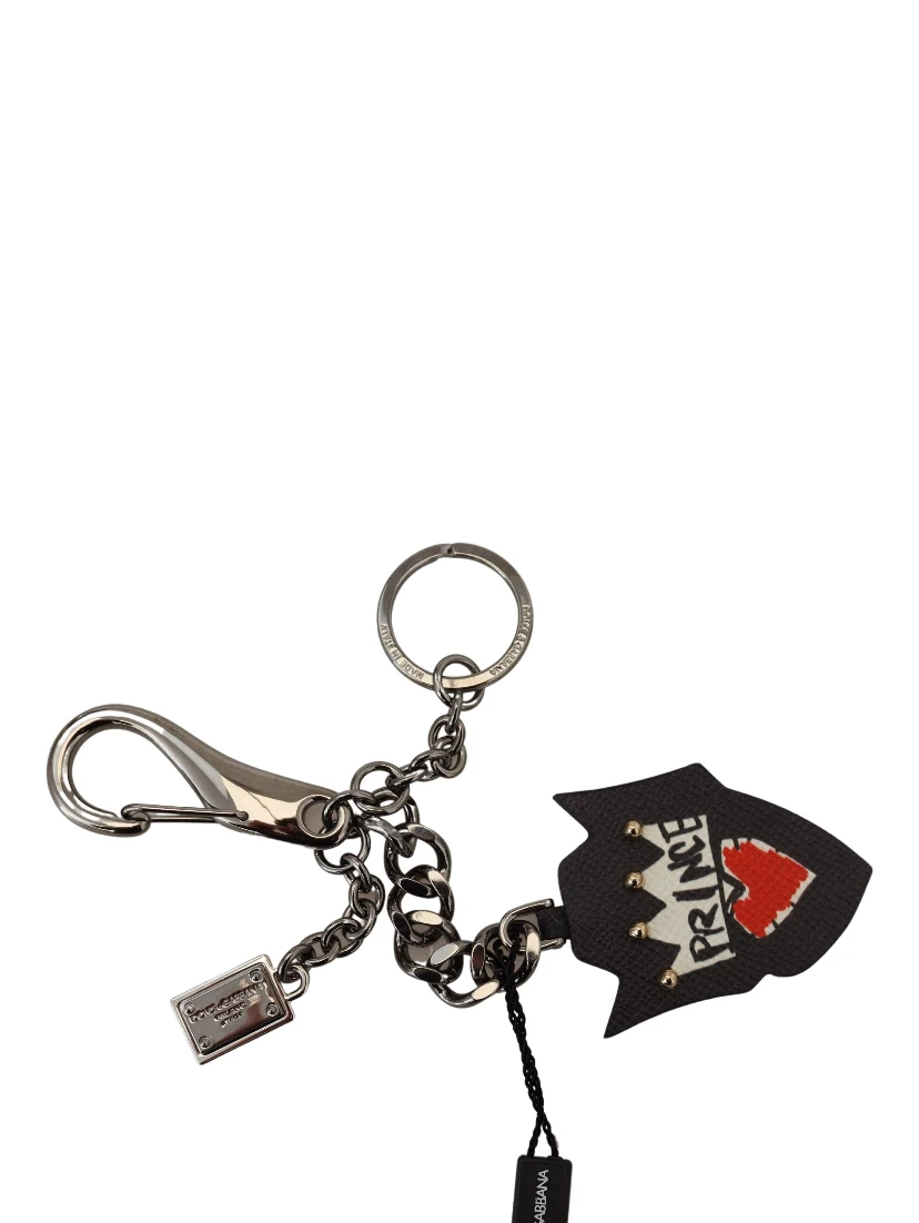 Black Prince Studs Logo Silver Brass Keychain