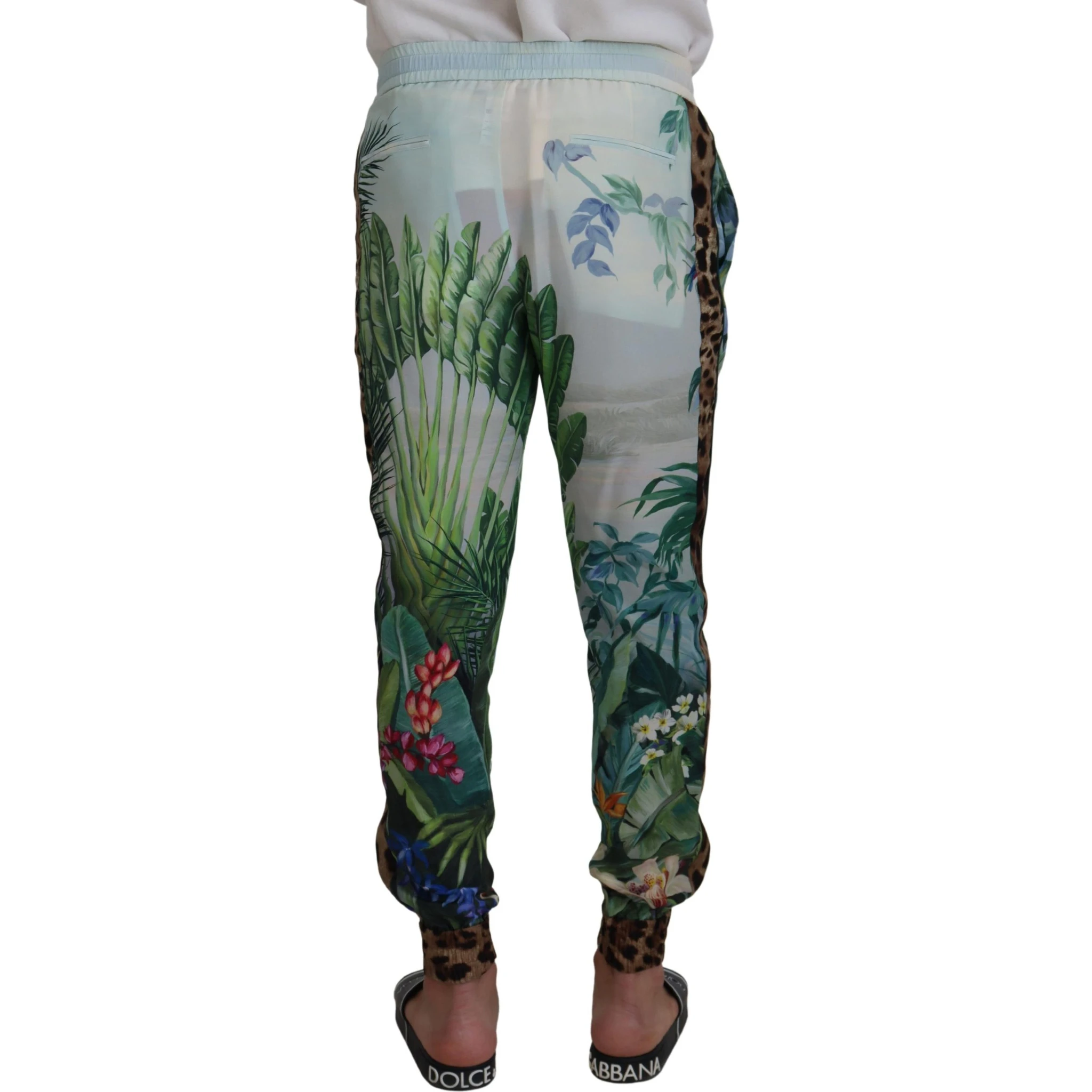 White Floral Printed Men Jogger Pants