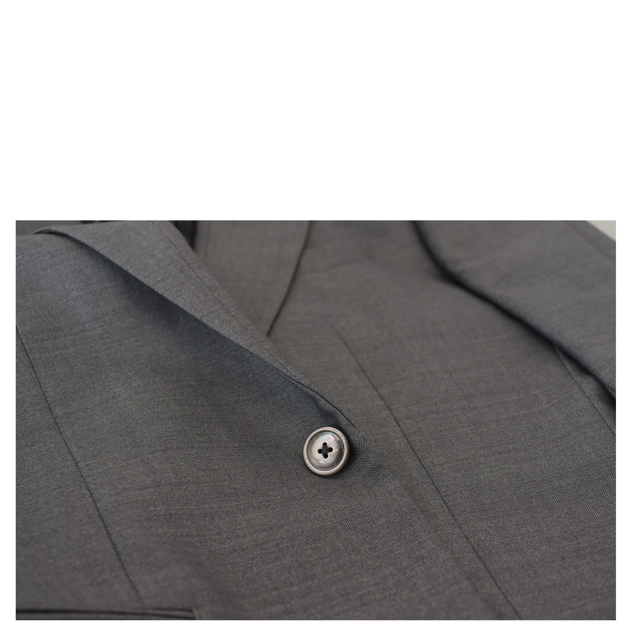 Gray Wool Silk Slim Fit Jacket Blazer