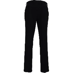 Black Cotton Straight Fit Men Formal Pants