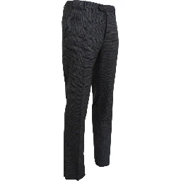 Gray Checkered Wool Dress Formal Pants
