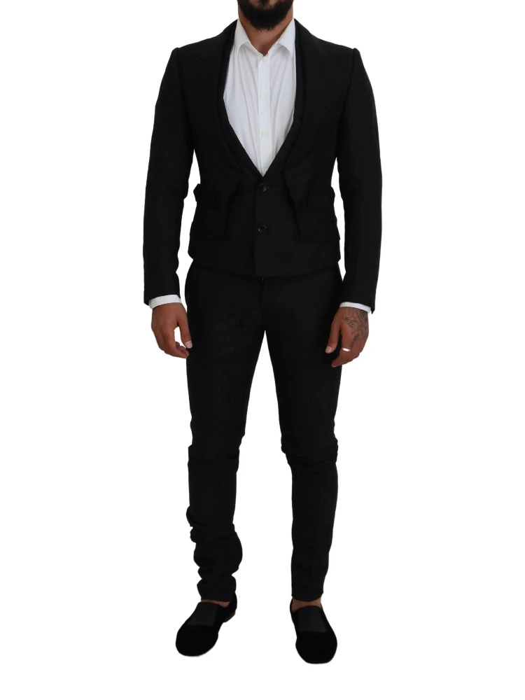 Black Polyester Men 2 Piece MARTINI Suit
