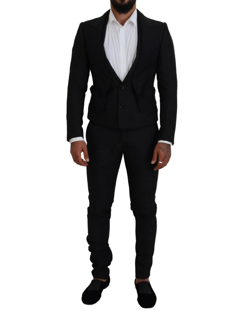 Black Polyester Men 2 Piece MARTINI Suit