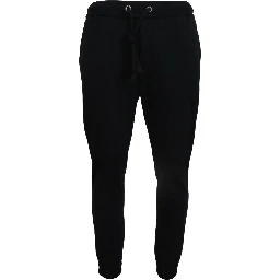 Black Mens Sport Wool Sweatpants Pants