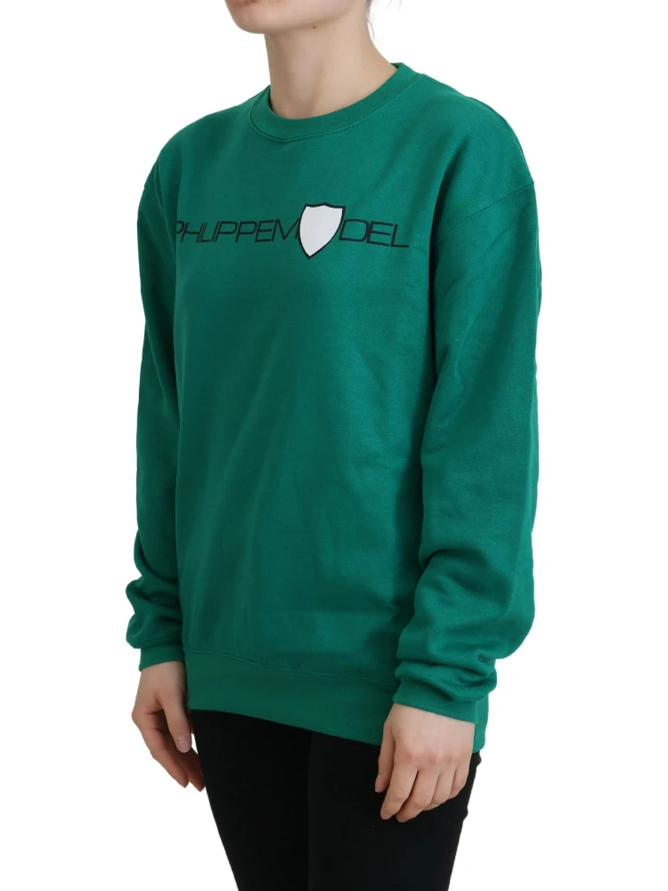 Green Printed Long Sleeves Pullover Sweater alternative