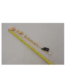 Gold Tone Floral Crystals Pink Embellished Necklace