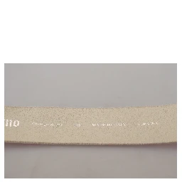 Pink Leather Letter Logo Round Buckle Waist Belt