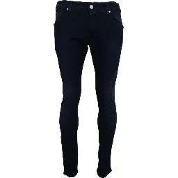 Blue Cotton Tapered Slim Fit Men Casual Denim Jeans