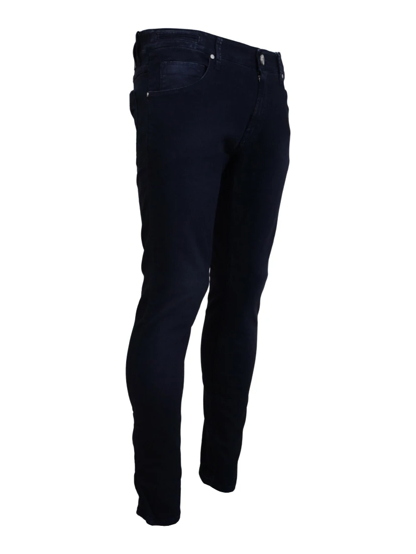 Blue Cotton Tapered Slim Fit Men Casual Denim Jeans