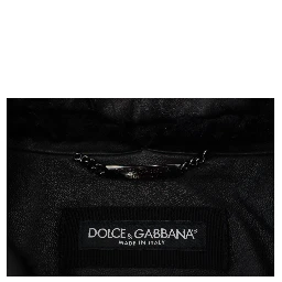 Black Lamb Leather Collared Men Coat Jacket