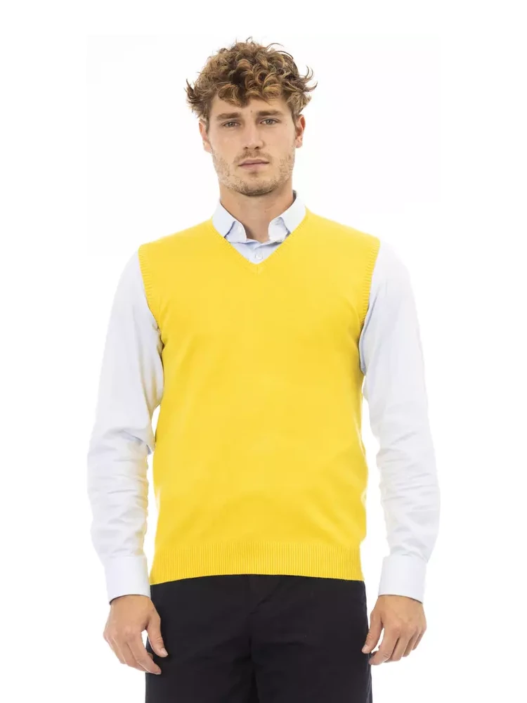 Yellow Viscose Sleveless Jacket