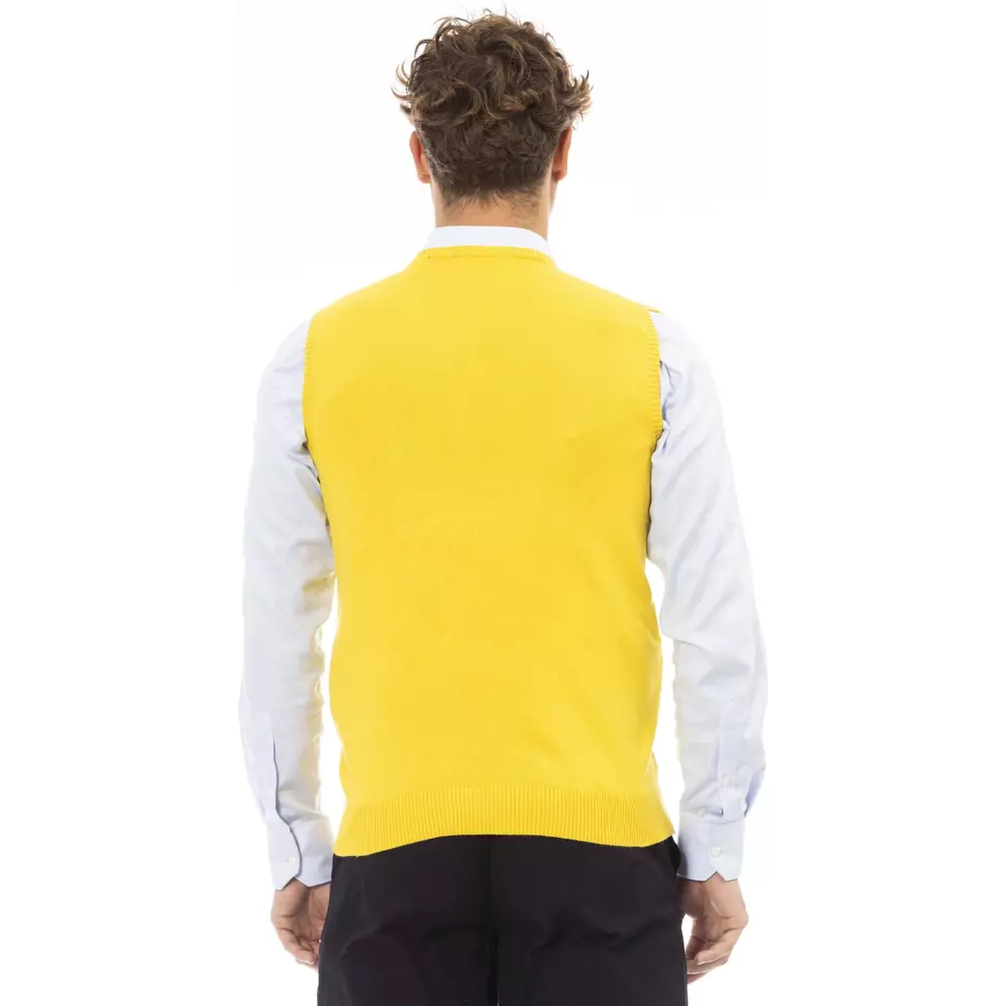Yellow Viscose Sleveless Jacket
