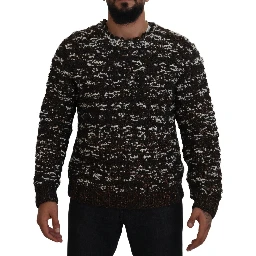 Brown Knitted Wool Fatto A Mano Sweater