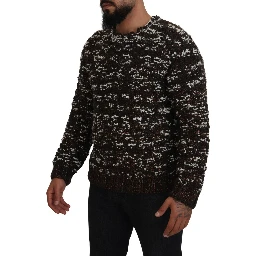 Brown Knitted Wool Fatto A Mano Sweater
