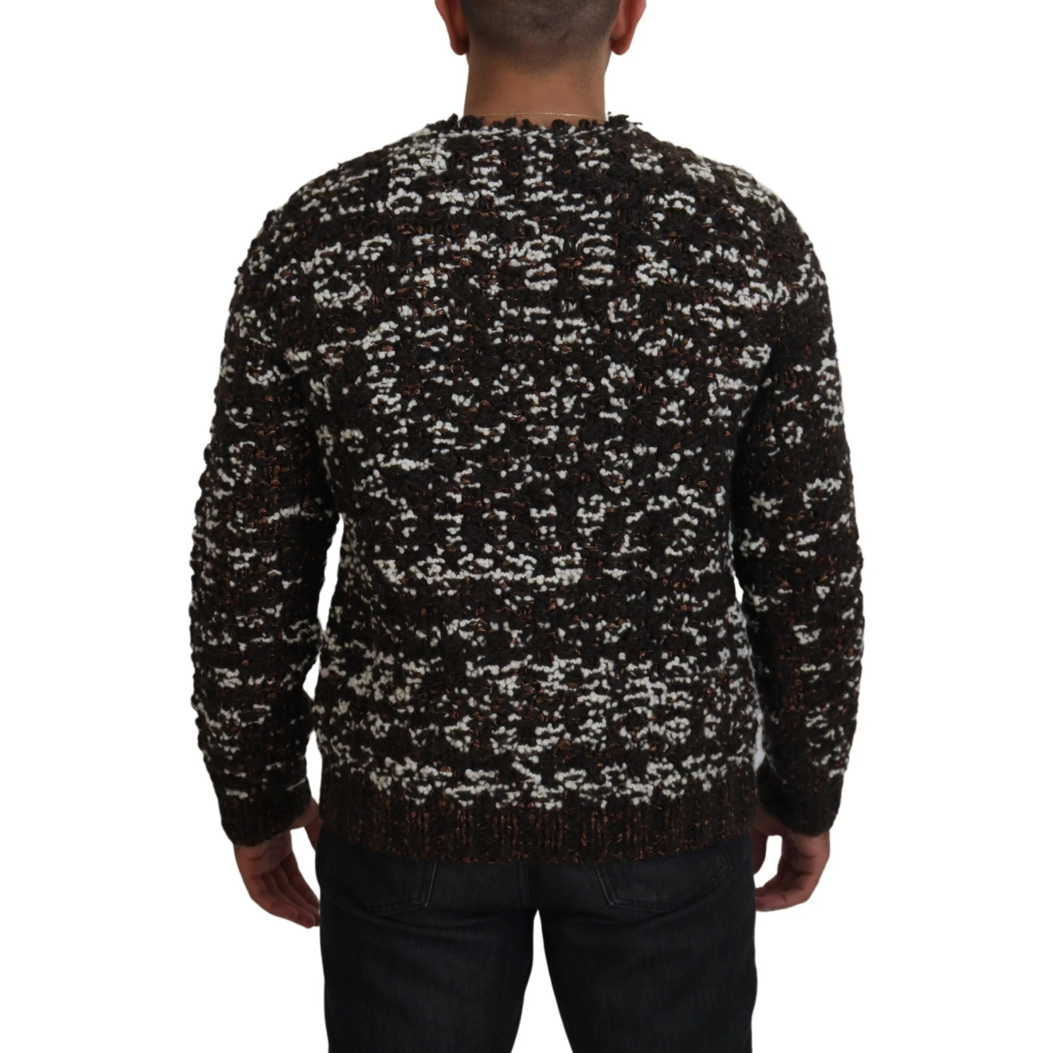 Brown Knitted Wool Fatto A Mano Sweater