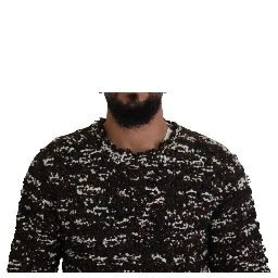 Brown Knitted Wool Fatto A Mano Sweater