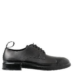 Black Leather Derby Dress Shoes