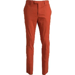 Orange Straight Fit Men Formal Trousers Pants