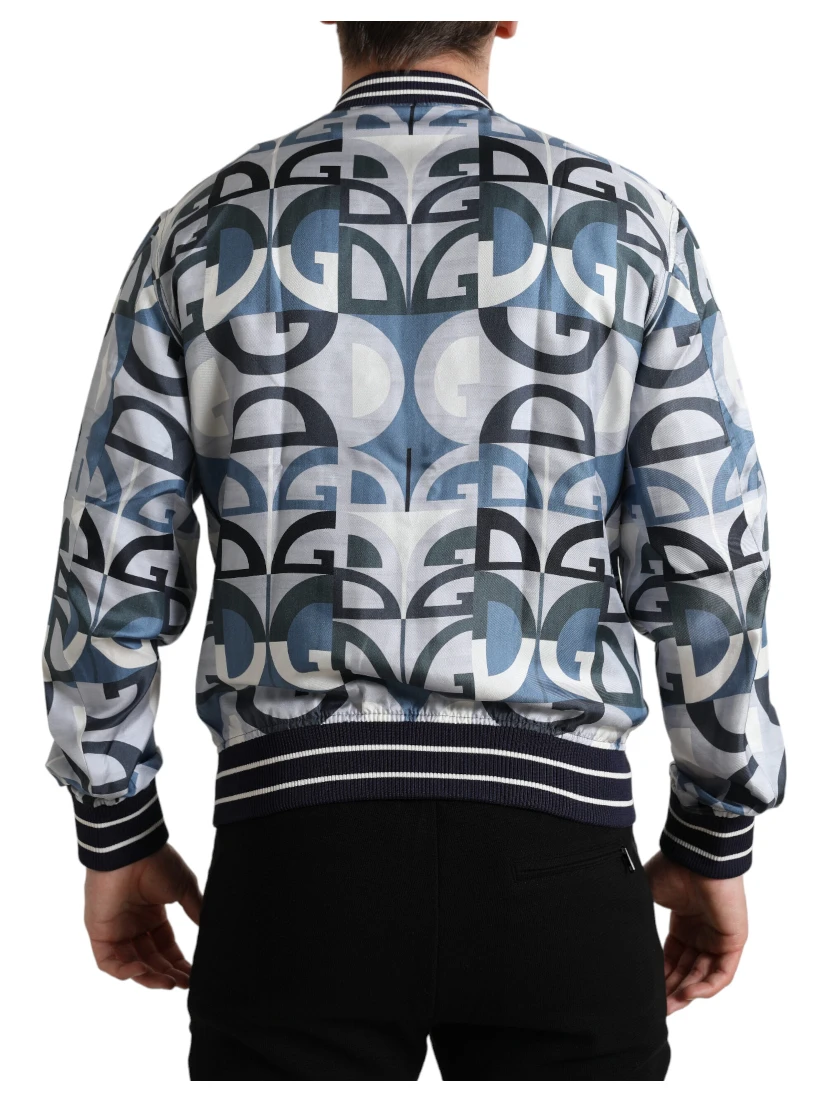 Multicolor Logo Print Bomber Blouson Jacket