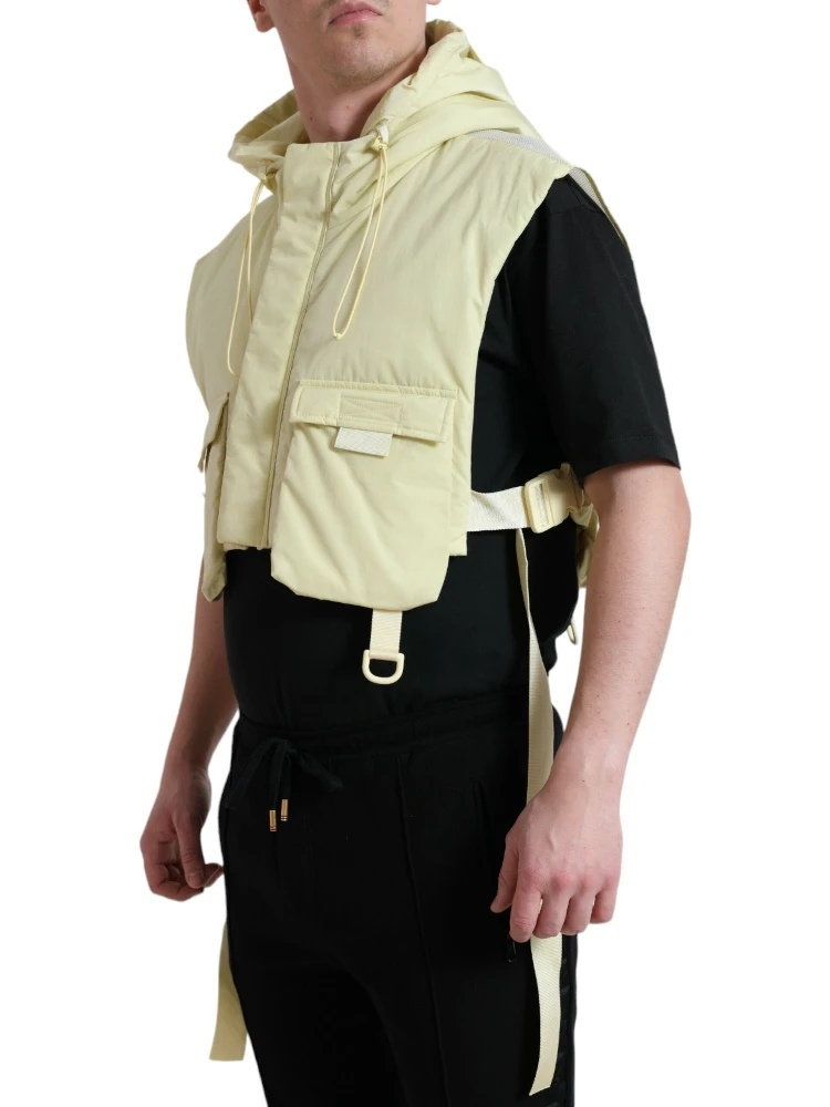 Yellow Nylon Hooded Sportswear Vest Jacket alternative