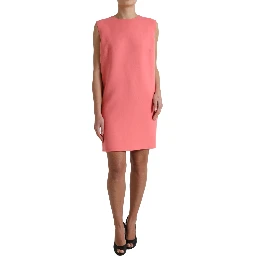 Pink Virgin Wool Sleeveless Mini Dress