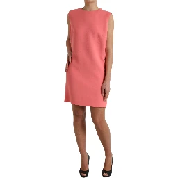 Pink Virgin Wool Sleeveless Mini Dress