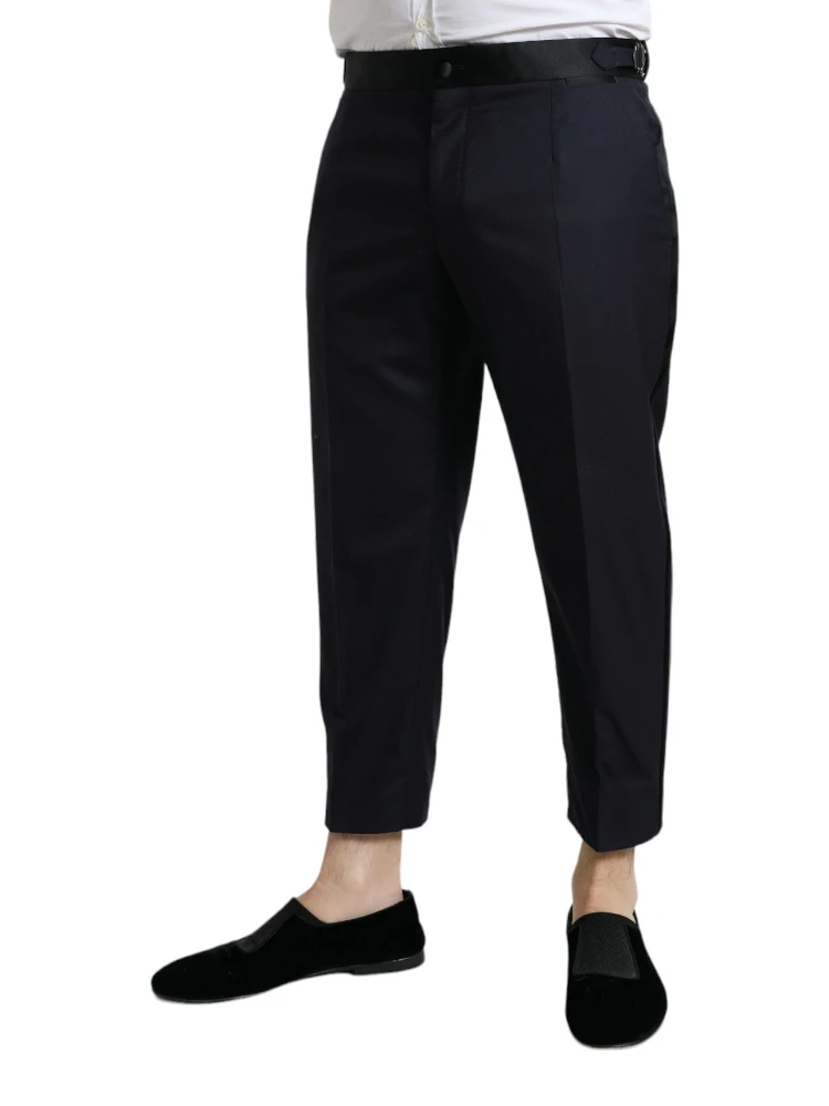 Blue Wool Cropped Tapered Pants alternative
