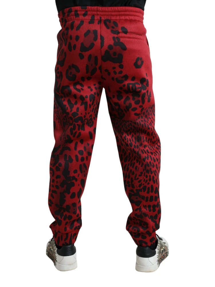 Red Black Leopard Stretch Jogger Pants alternative