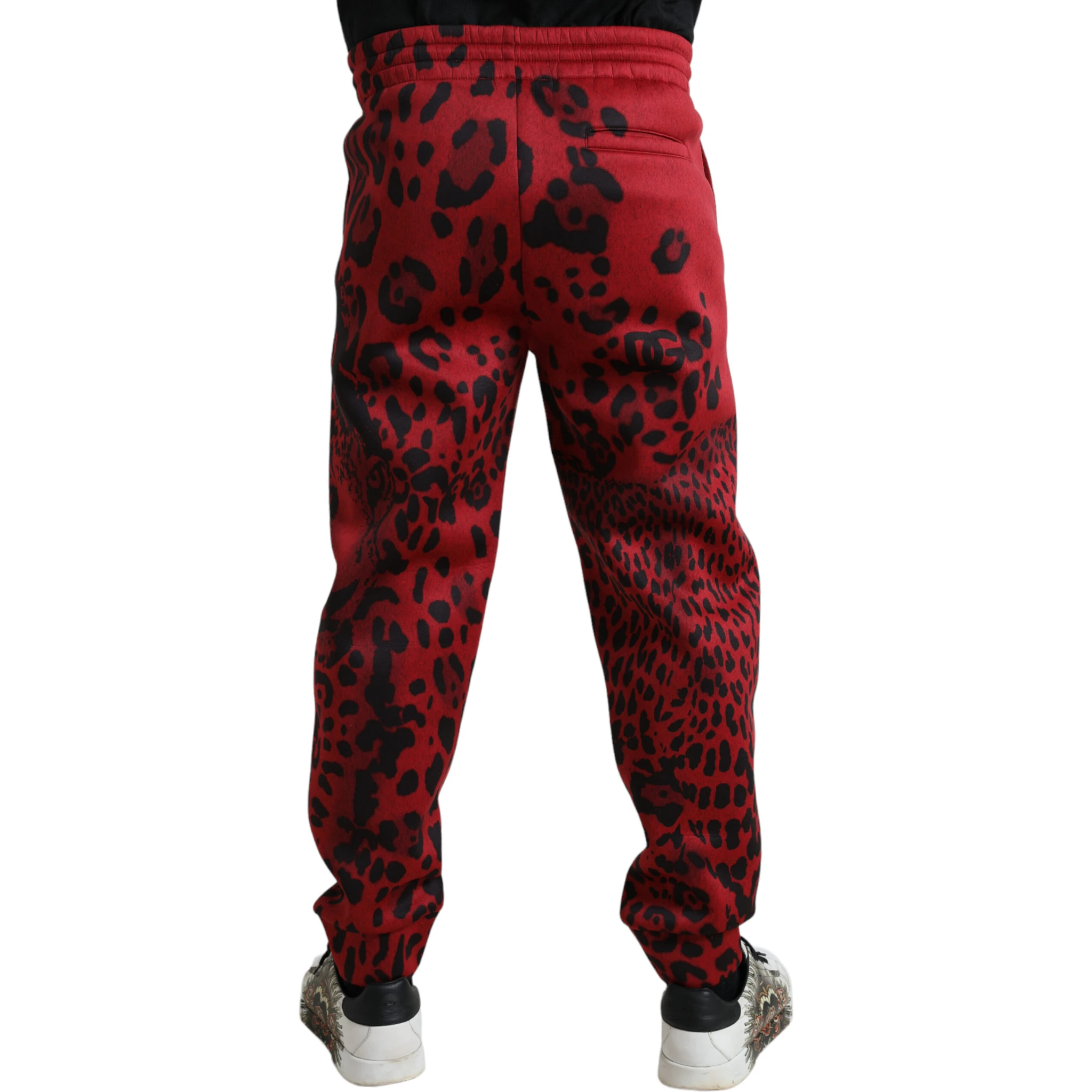 Red Black Leopard Stretch Jogger Pants