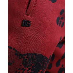 Red Black Leopard Stretch Jogger Pants