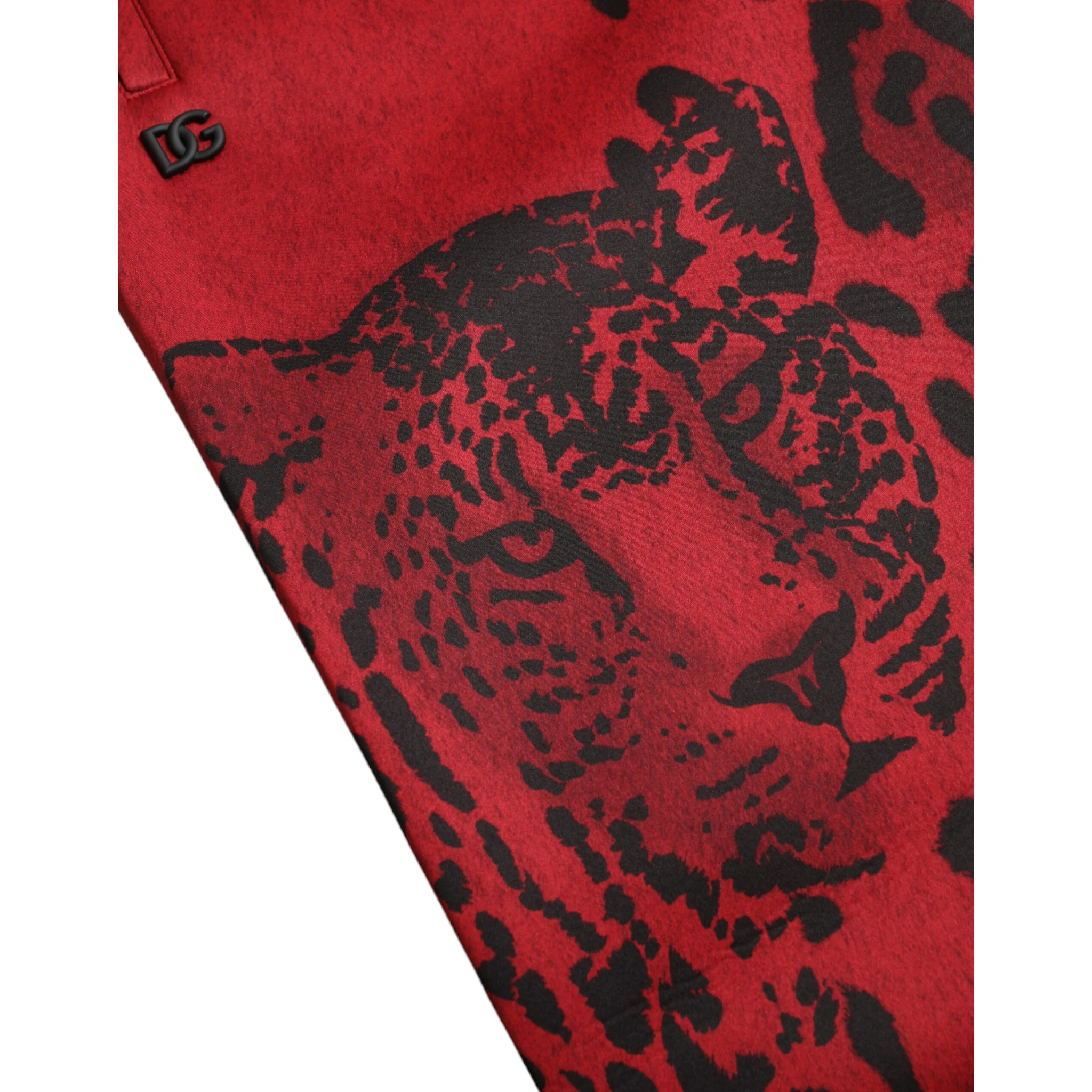 Red Black Leopard Stretch Jogger Pants