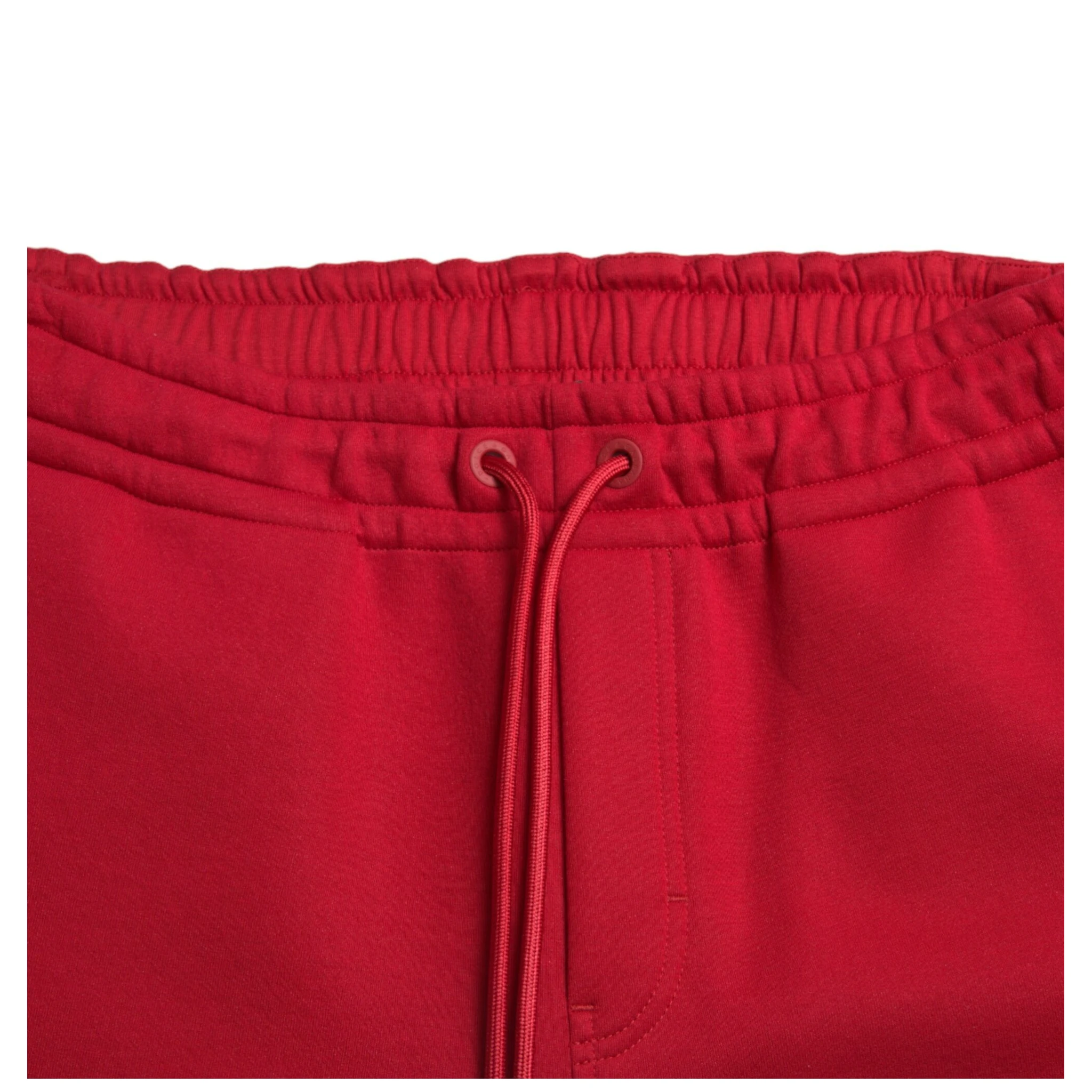 Red Cotton Blend Skinny Jogger Pants