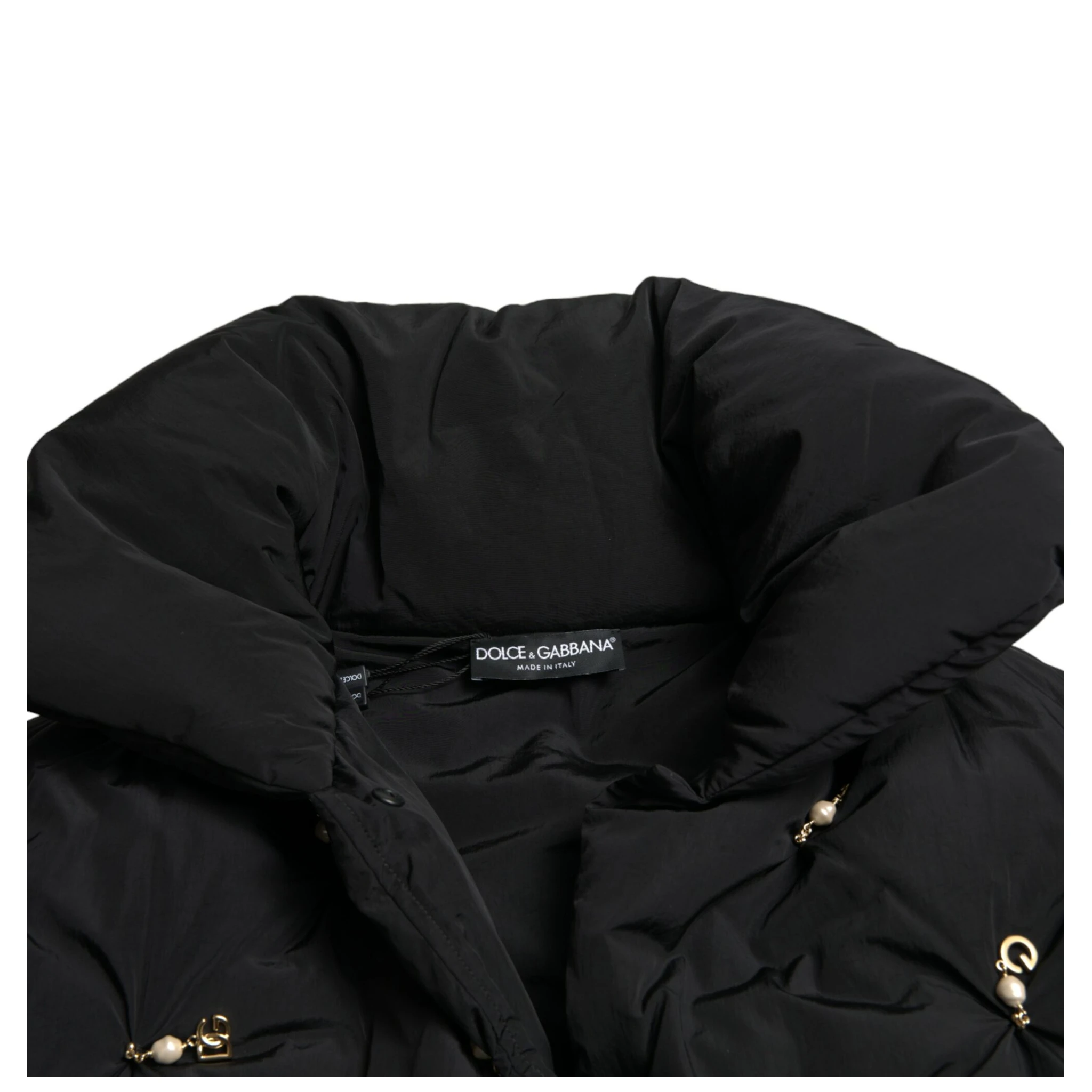 Black Embellished Quilted Shell Bomber Jacket